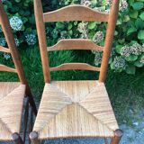 4 oak mulched chairs