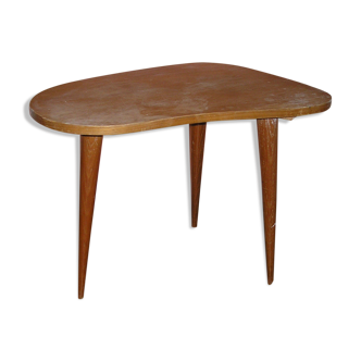 1960/70 freeform vintage tripod coffee table with compass feet