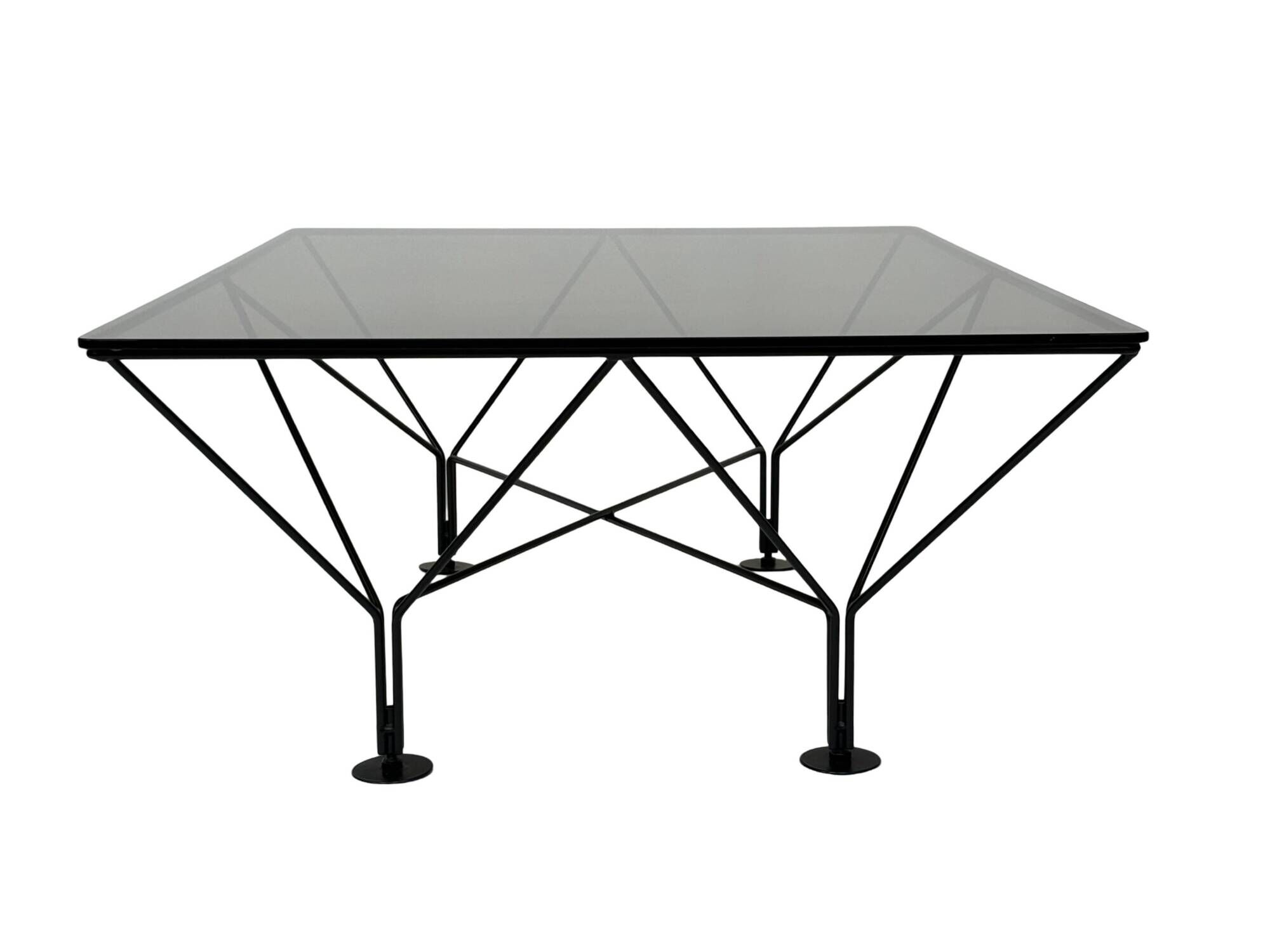 Vintage Coffee Table With Smoked Glass 80's Design