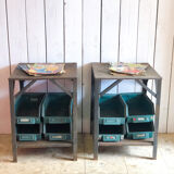 Pair of industrial bedside tables