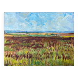 HST painting "Countryside landscape" Fields and valley in summer