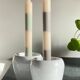 Pair of White Ceramic Candle Holders