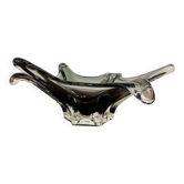 Bowl/plate/vintage decoration in smoked Murano glass