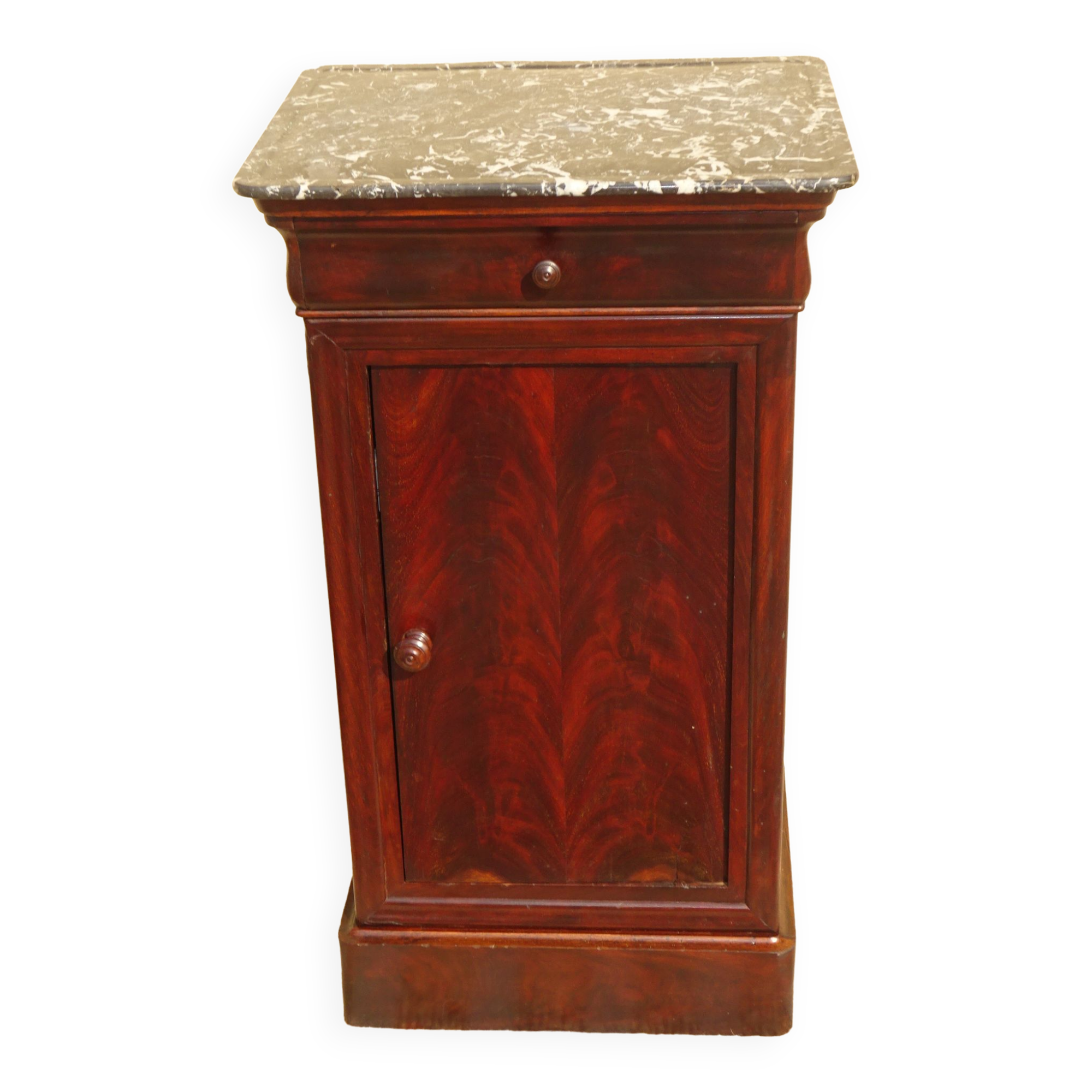 Louis-Philippe bedside in flamed mahogany