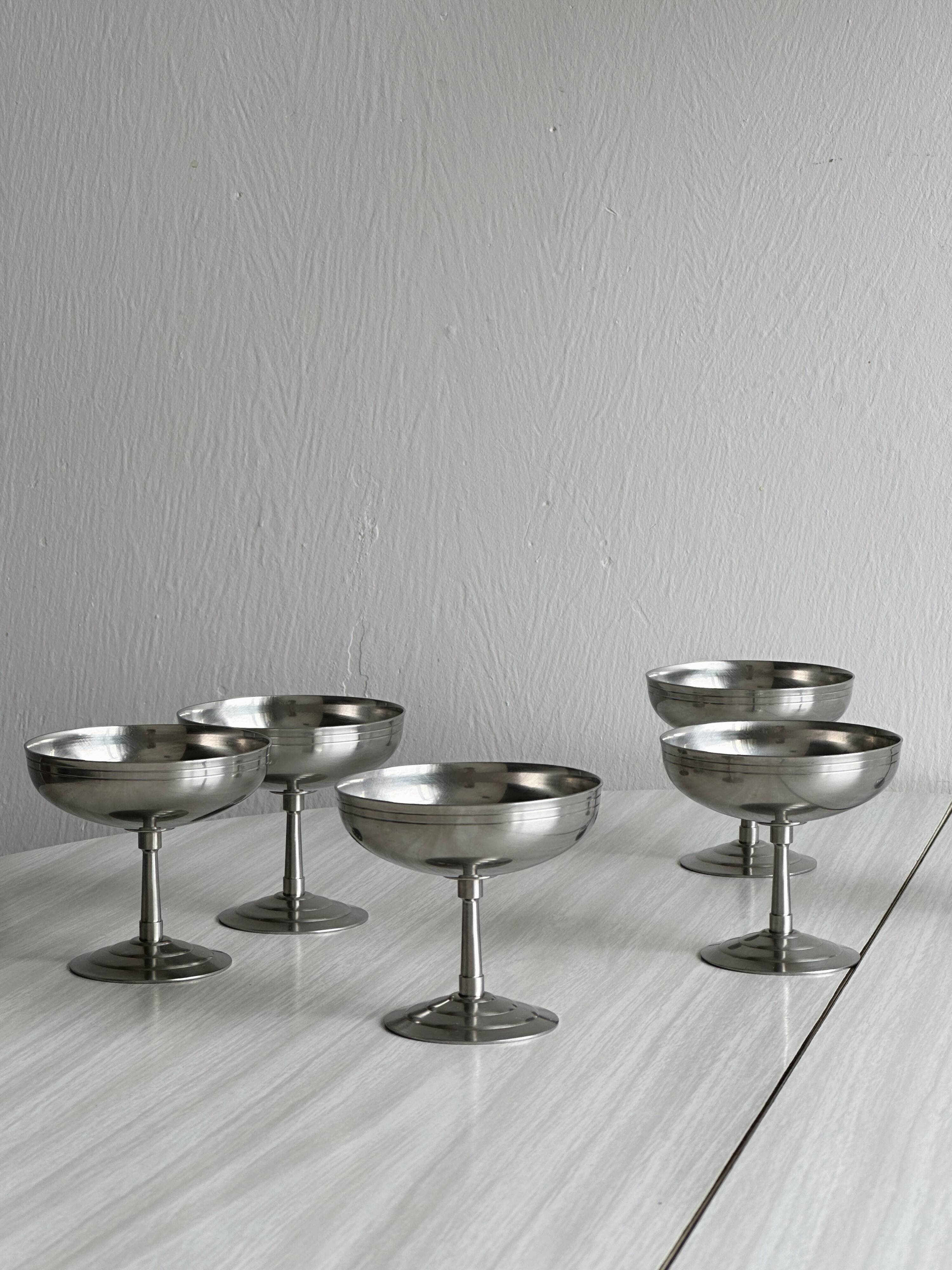 6 stainless steel footed cups MAT Letang Remy style