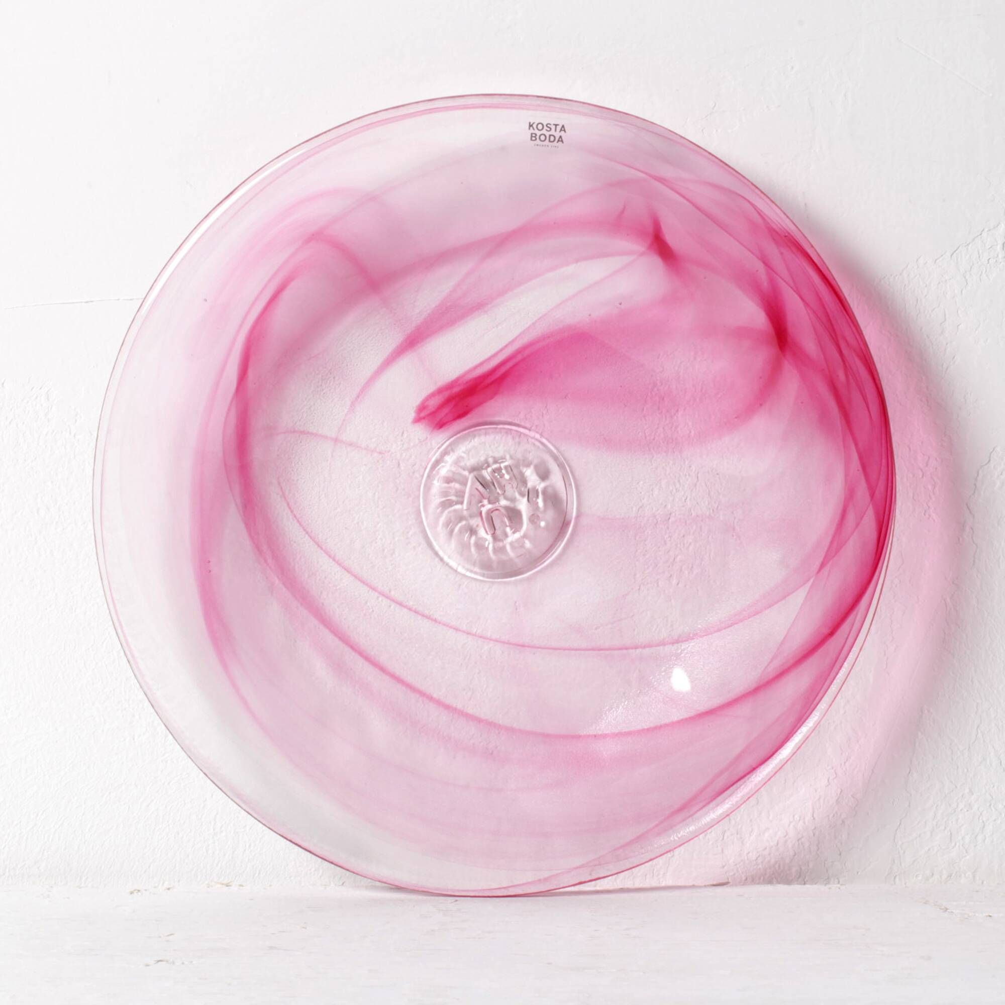Set of 4 Kosta Boda 'Mine' Glass Dessert Plates / Ulrica Hydman Vallien