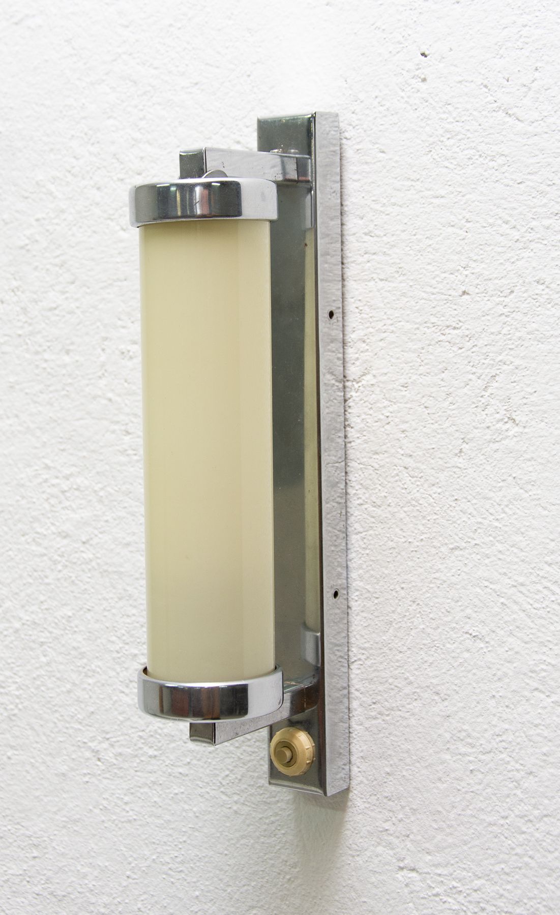 Applique murale rouleau chromé, 1930, Bohême