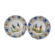 Pair of flat plates HB Quimper, with traditional decoration, 24 cm