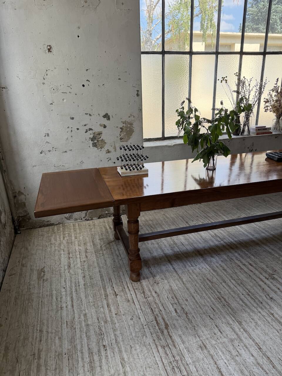 Table repas style drapière noyer 2m5/3m5 1900