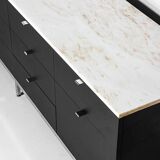 Executive sideboard by Florence Knoll with 'rosé aurore' marble top