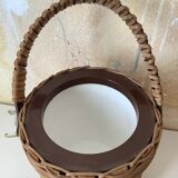 Wicker rattan ice bucket