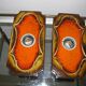 Set of 2 German Orange Lava Ceramic Wall Lamps from the 1960s / 70s Pan Keramik