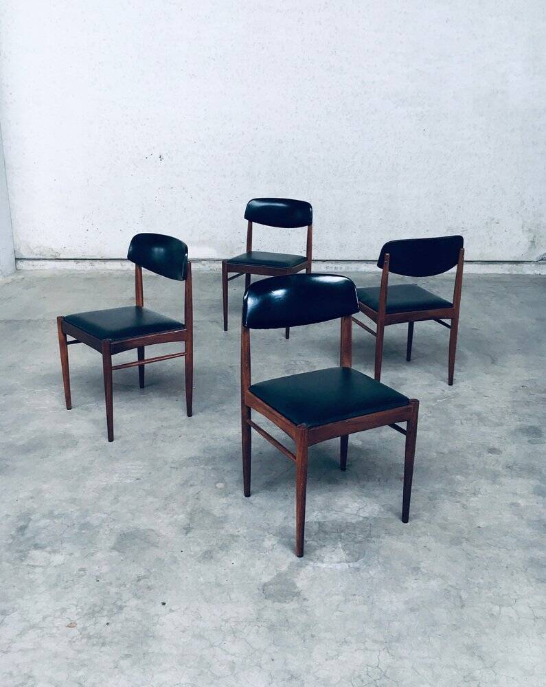 Mid-Century Dutch Design Dining Chairs, 1960s, Set of 4