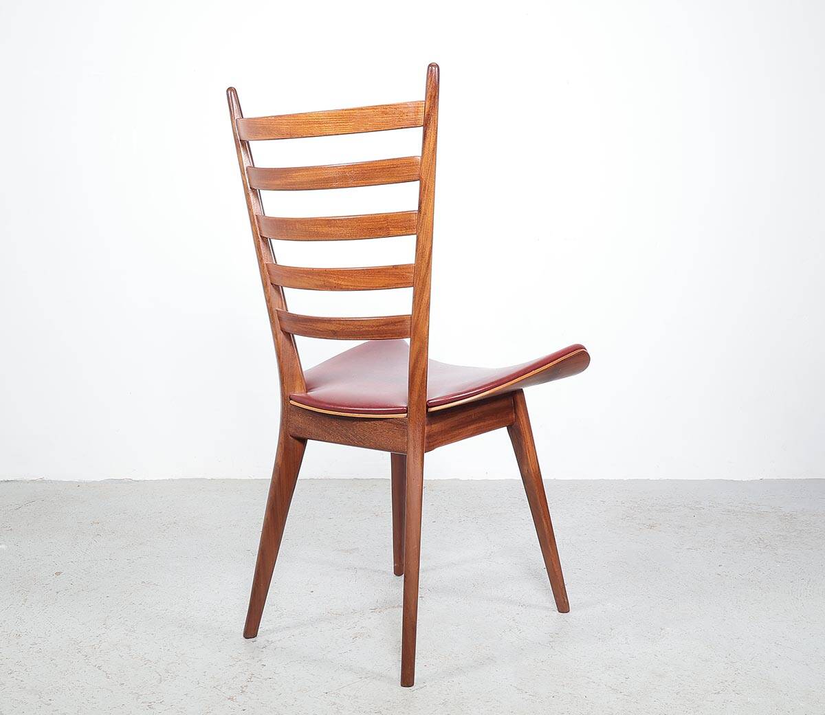 Vintage teak wooden ladder chairs, 1960s