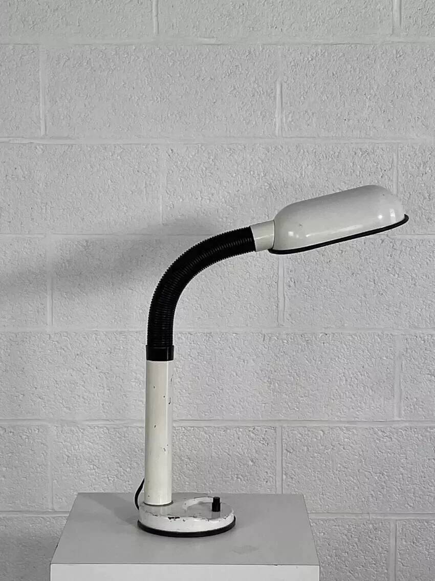 Vintage white articulated desk lamp