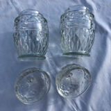 Lot 2 serving jam jars