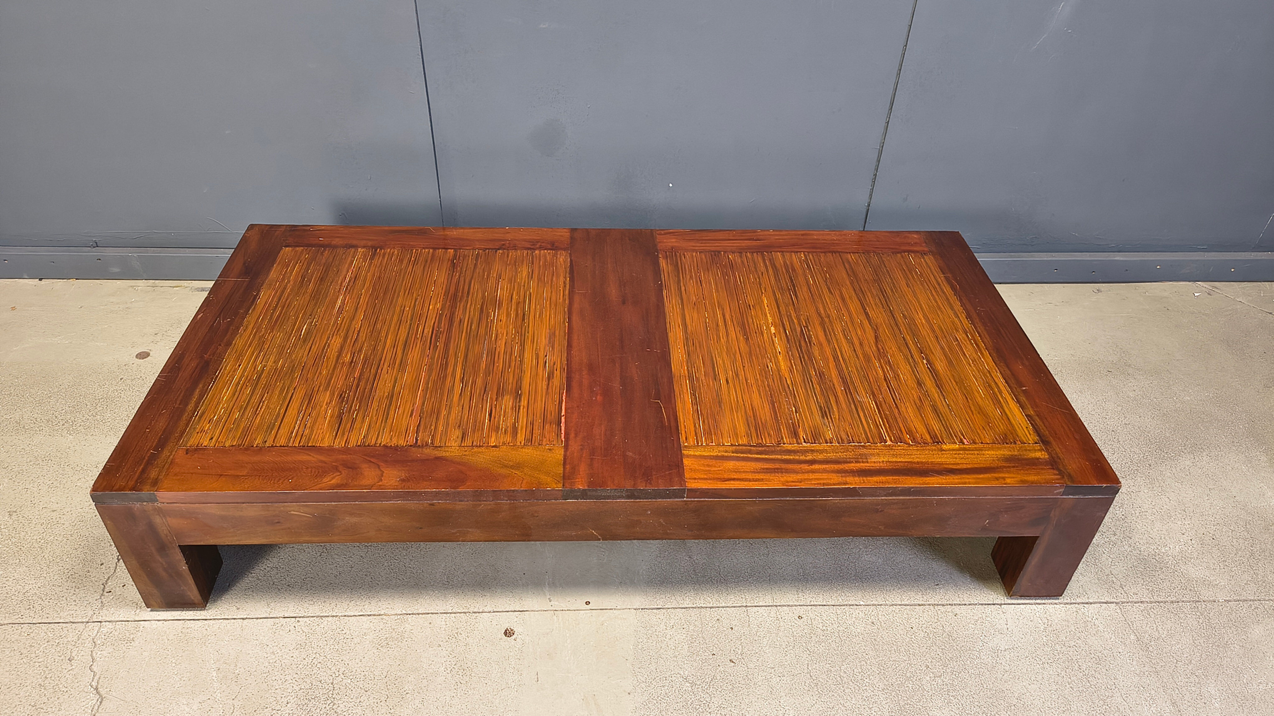 XXL coffee table in bamboo, 1980s