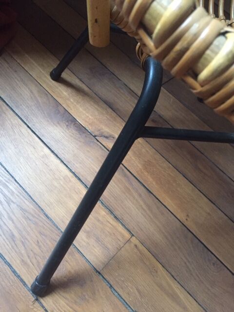 Rattan and vintage metal armchair