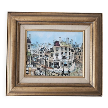 Oil Painting on Canvas - Rue du vieux Paris Signed Robert Scott