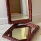 Paire de miroirs rotin osier vintage