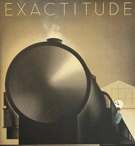 Original Chemin de Fer Exactitude poster by Fix-Masseau in 1979 - On linen