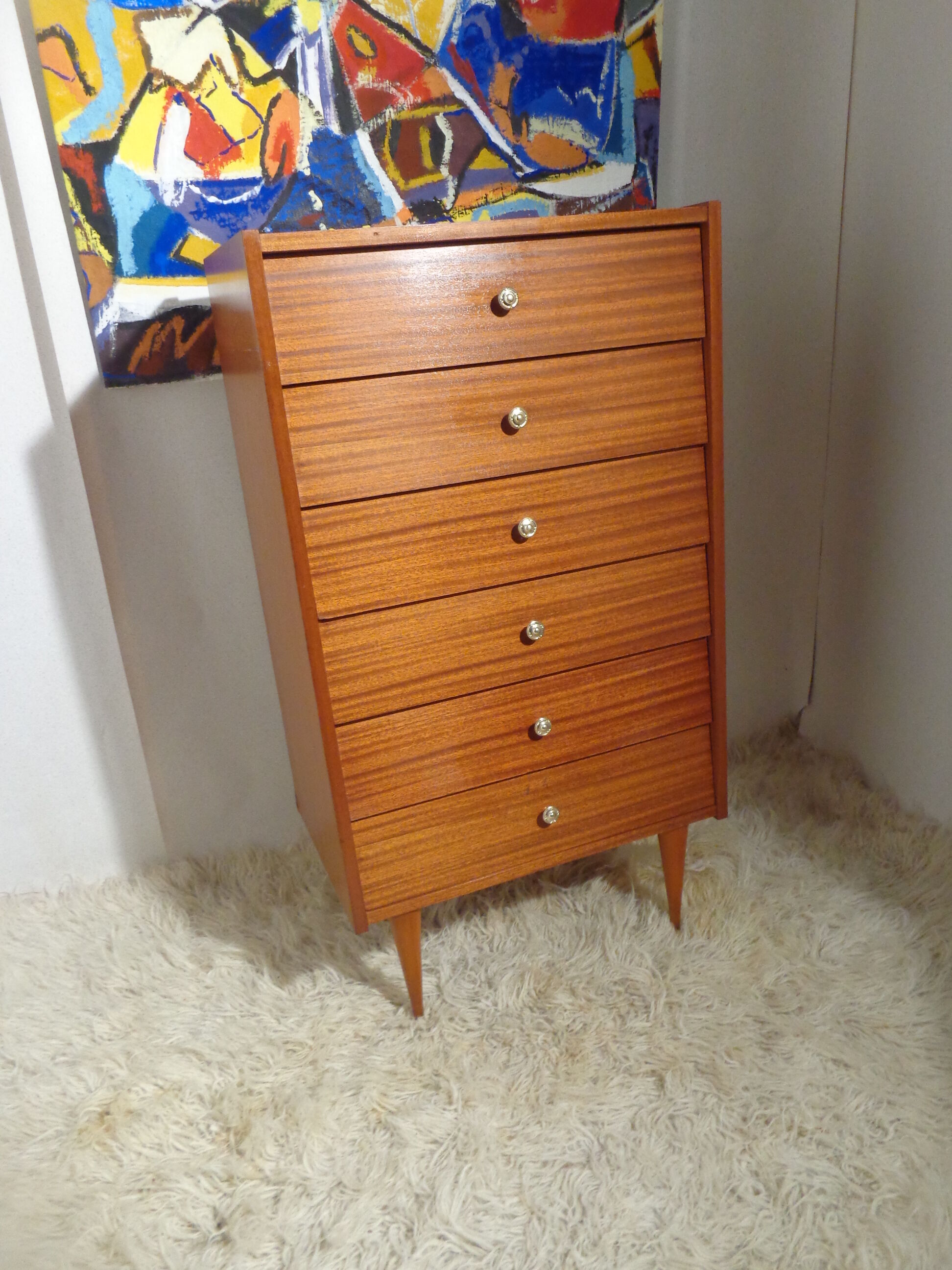 Vintage rag chest of drawers from the 60s stamped S.I.M.M.O.B