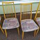 Lot de 8 chaises scandinave bois et tissu