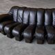 De Sede DS600 snake sofa in black leather by Ueli Berger, Switzerland 1970s