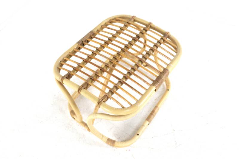 Rattan Footstool - mid century modern - japandi