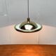 Postmodern Italian vintage brass suspension UFO model S-481 by Luci Italia, 1970s.