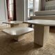 Set of three travertine coffee tables from the 70s