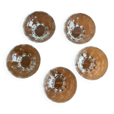Set of 5 transparent glass cups - vintage