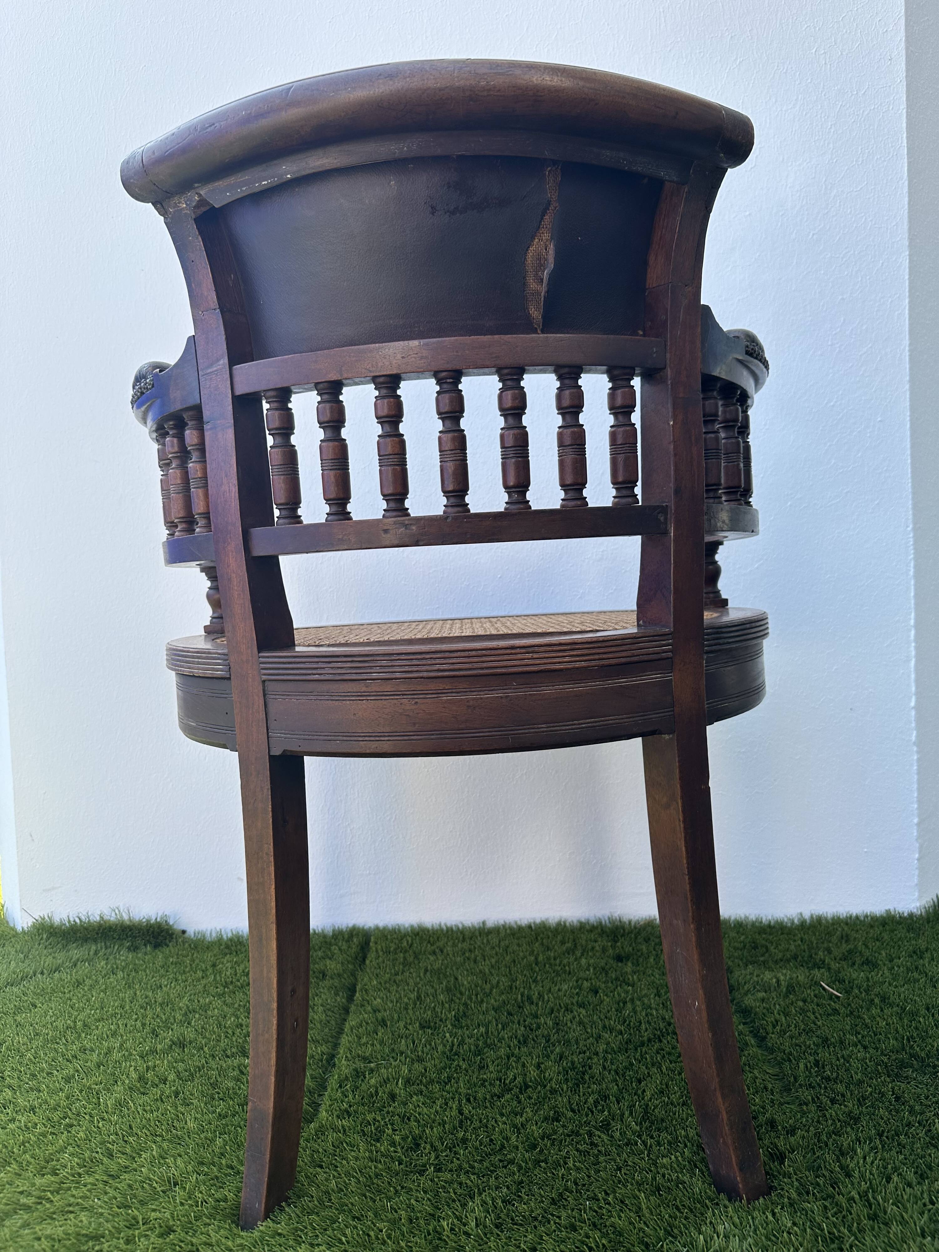 Napoleon III office chair in solid wood