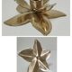 Five vintage solid brass flower candle holders