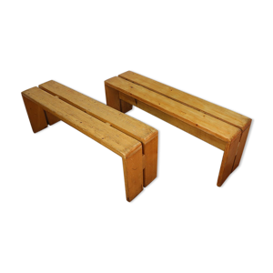paire de bancs Charlotte Perriand pour les Arcs vers 1960