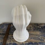 Vintage hand-shaped wall lamp in white ceramic
