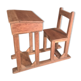 Ancien pupitre-chaise d'écolier