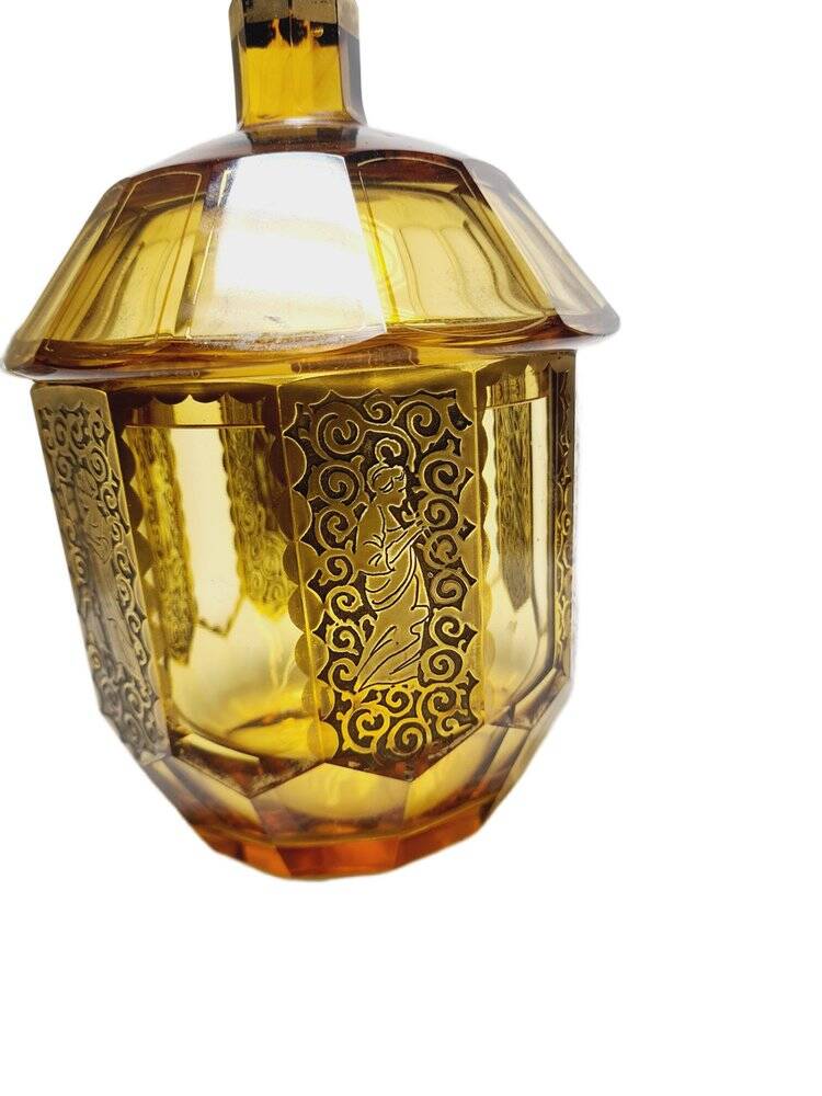 Art Deco oroplastic candy dish from Moser, Czechoslovakia, 1930s