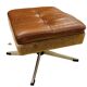 Vintage Danish Mid Century Skipper Footstool Ottoman In Cognac Leather