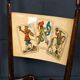 Ensemble de salle à manger italienne des années 20/ table de jeux avec motif de cartes à jouer par Aldo Tura