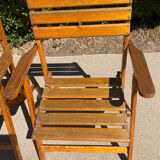 Pair of vintage wooden folding armchairs