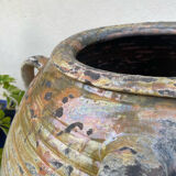 Grande jarre ancienne provençale en terre cuite vernissée XIXeme