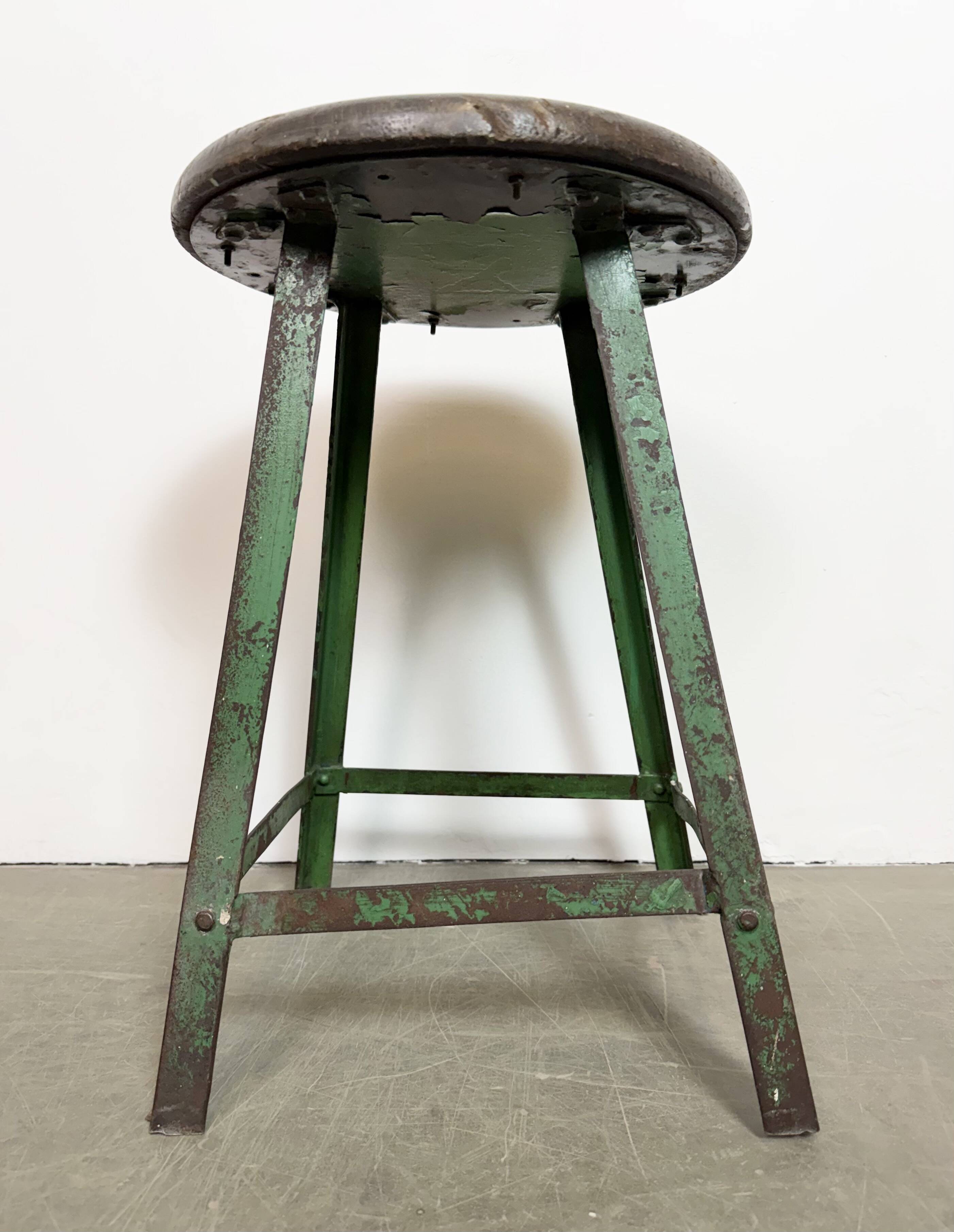 Green Industrial Workshop Stool, 1960s