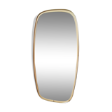 Asymmetric mirror shape free vintage brass 23x47cm