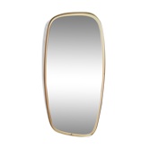 Miroir rétroviseur asymétrique forme libre vintage laiton 23x47cm
