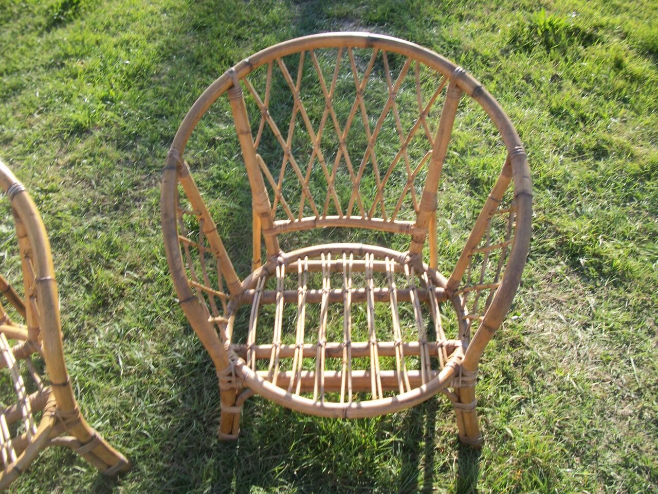 Bamboo and rattan living set