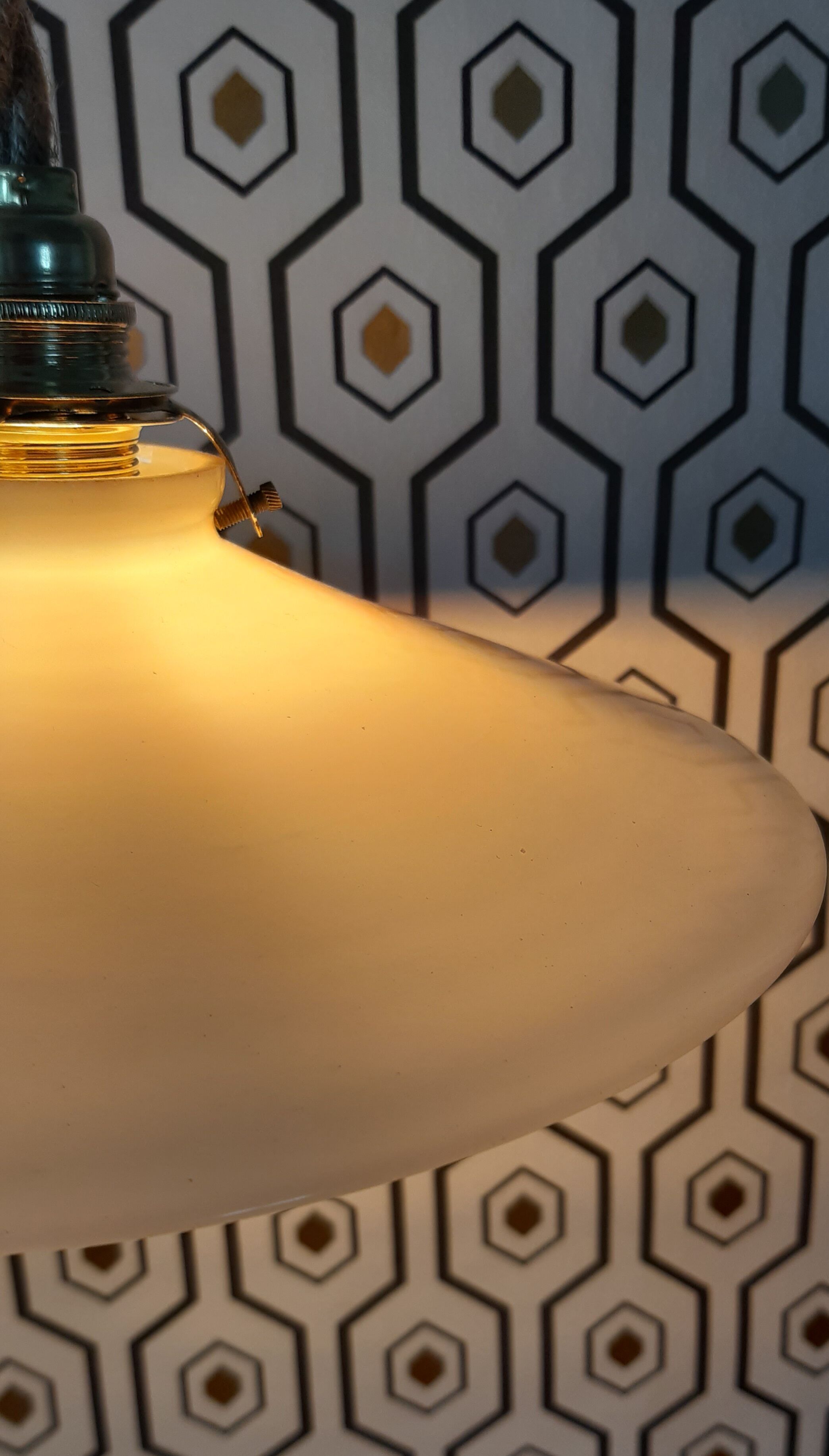 White opaline hanging lamp