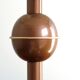 Lampe marron et dorée en métal, abat jour beige, années 70