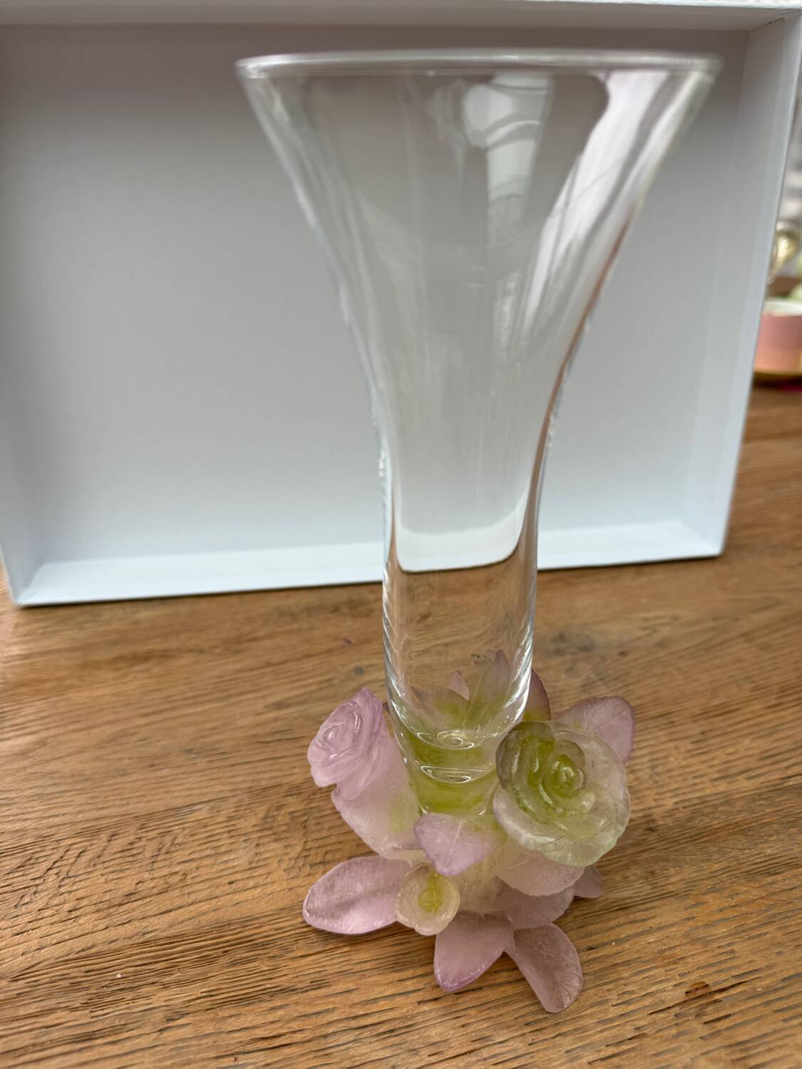 Vase Daum fleurs roses