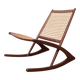 Rocking chair de style Fredrik Kayser des années 50 en teck.
